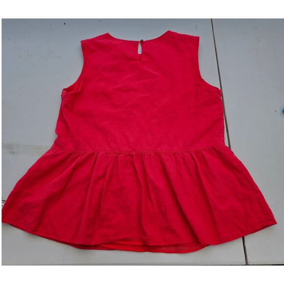 Embroidered Peplum Sleeveless Top Red Johnny Was Look Boho Hippie Folk Small - Picture 3 of 6
